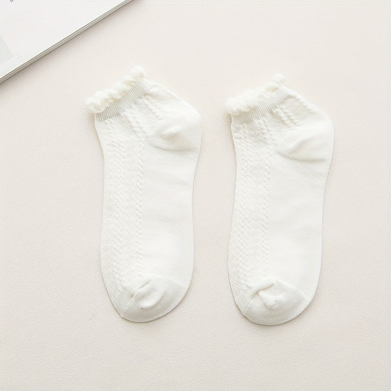 Soft Ruffle Socks Low Cut Short Women's Stockings