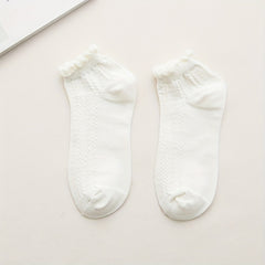 Soft Ruffle Socks Low Cut Short Women's Stockings