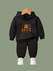 Kid's Built Different Print Outfit Hoodie & Pants Set