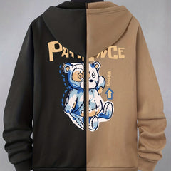 Men's Panda Cartoon Hooded Jacket Casual Zipper Hoodies for Spring Fall