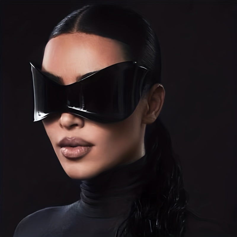 Oversized Shield Sunglasses Cyberpunk Mirror Lens UV400