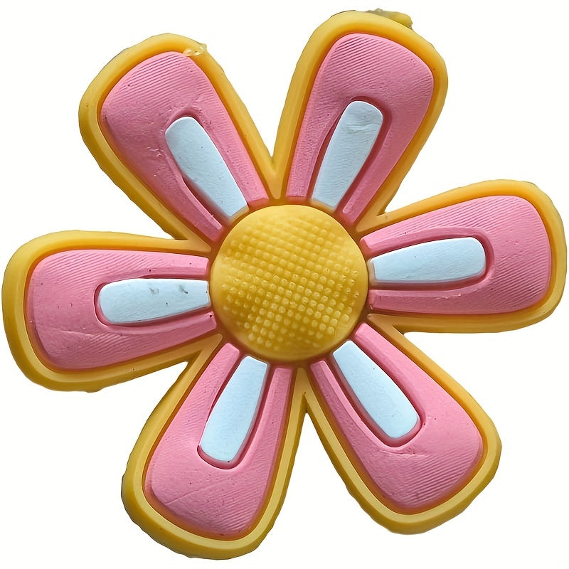 10Pcs Flower Pattern Shoe Charms for Bubble Slides Sandals Shoe Decorations