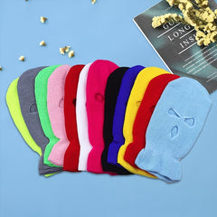 Three Hole Wool Hat Men Women Autumn Winter Outdoor Windproof Cycling