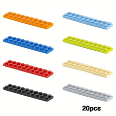 20pcs 3832 Small Building Blocks 2x10 Basic Bricks Short Plank Thin Board