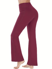 Women's Flare Leggings With Pockets Bootcut Yoga Pants High Waist Tummy Control