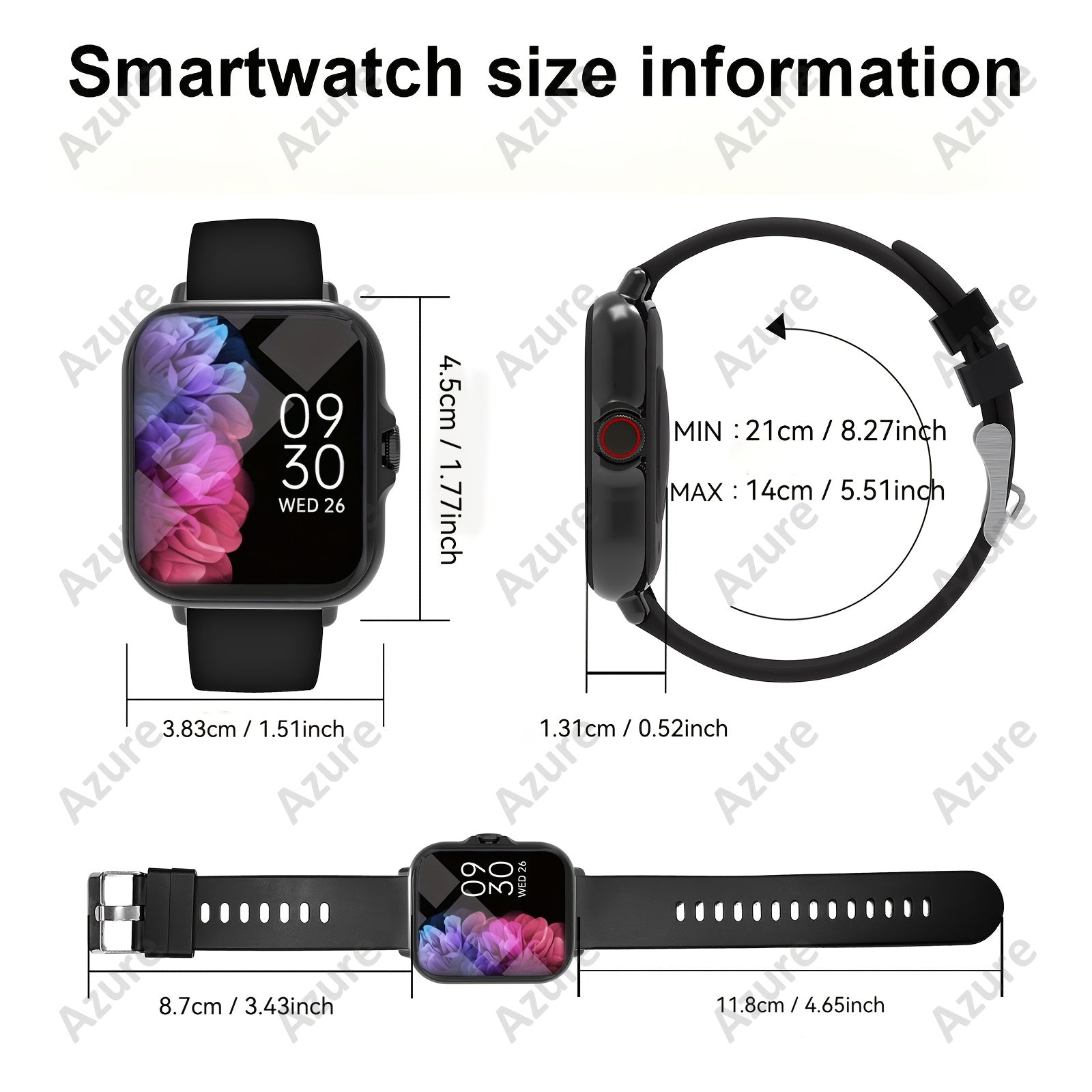1.83 in Touch Sports Smartwatch Unisex with Call Alerts