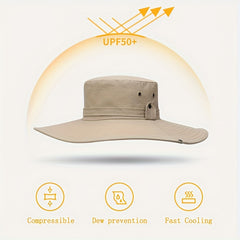Men's Wide Brim Summer Bucket Hat UV Protection Sun Cap