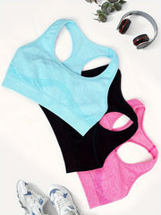 3pcs Solid Yoga Tank Top Sports Bra Sets for Women