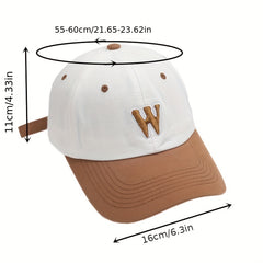 Adjustable Summer Casual Mens Peaked Cap With Letter W Embroidery