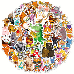 50pcs Animal Concert Stickers Waterproof Vinyl Music Sticker Cartoon Sticker