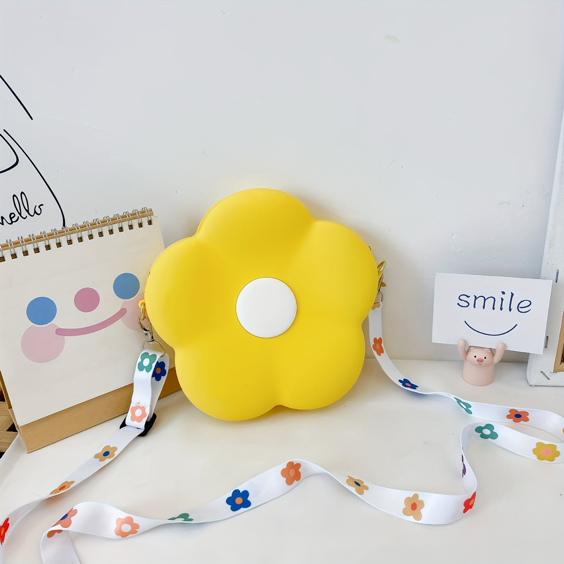 Kids Silicone Shoulder Bag Flower Diagonal Coin Purse Wallet