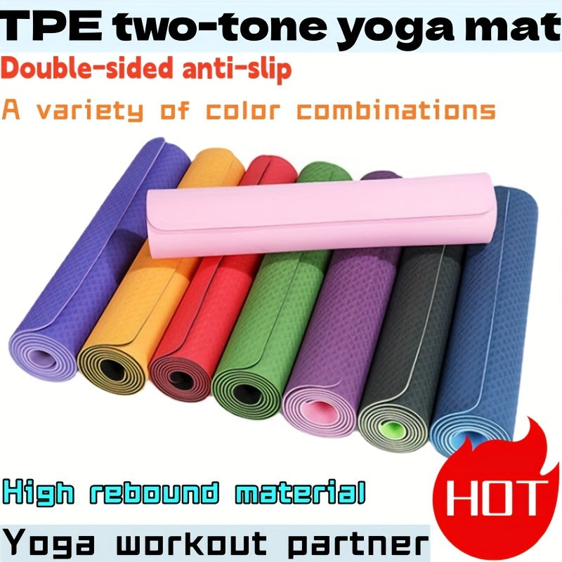 Soft TPE Yoga Mat Thick Non-slip Fitness Mat for Exercise