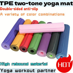 Soft TPE Yoga Mat Thick Non-slip Fitness Mat for Exercise