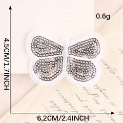 4pcs Butterfly Patch Applique Embroidered Iron On Sequin for Jackets Clothes