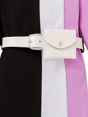 Girls' Colorblock Long Sleeve T Shirt Dress With Waistbag