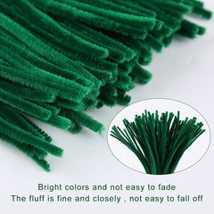 300pcs Dark Green Pipe Cleaner Craft Chenille Rod Christmas DIY Craft