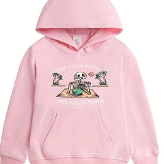 Skeleton Pattern Smart Hoodie For Girls Halloween Party