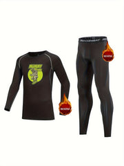 Kids Fleece Lined Compression Base Set Long Sleeve Tops & Leggings