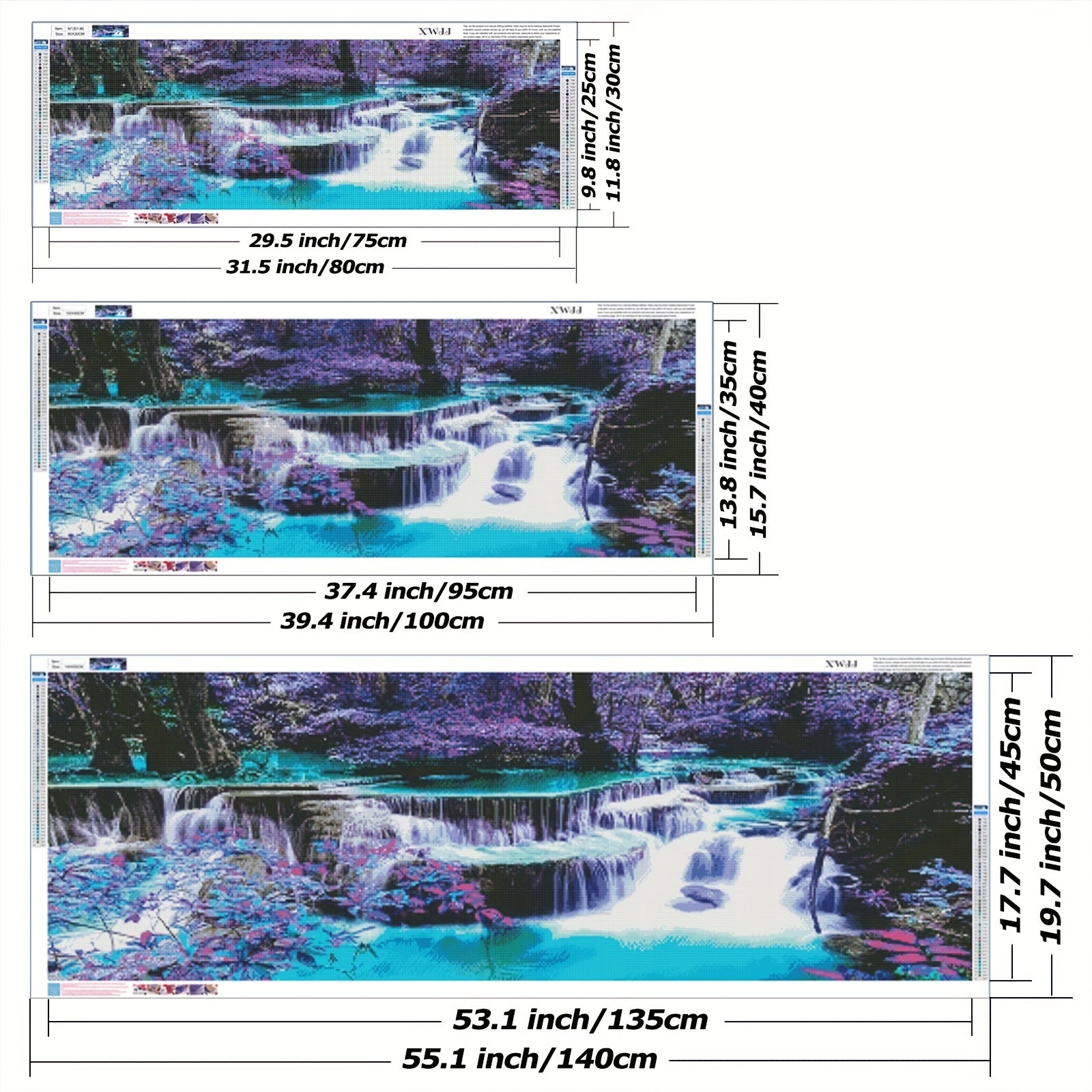 5D Diamond Painting Kit Waterfall Full Round Large Size Diamond Art