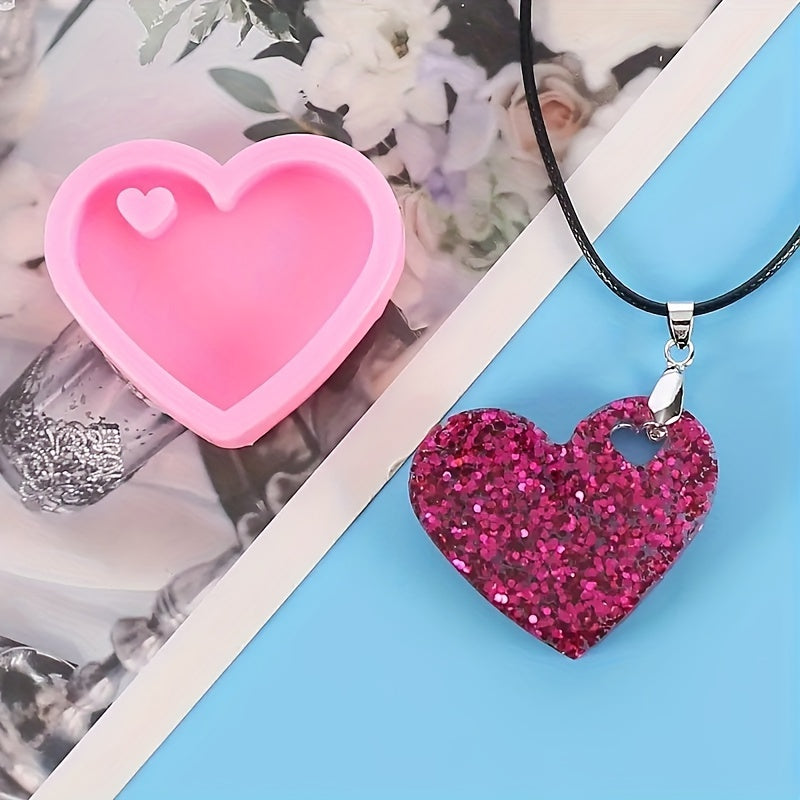 Heart Shape Silicone Mold DIY Keychain Pendant Jewelry Epoxy Resin Mould