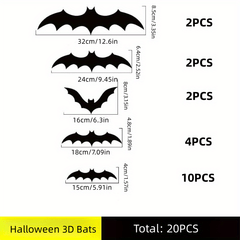 3D Bats And Spiders Halloween Decorations DIY Hanging Decorations