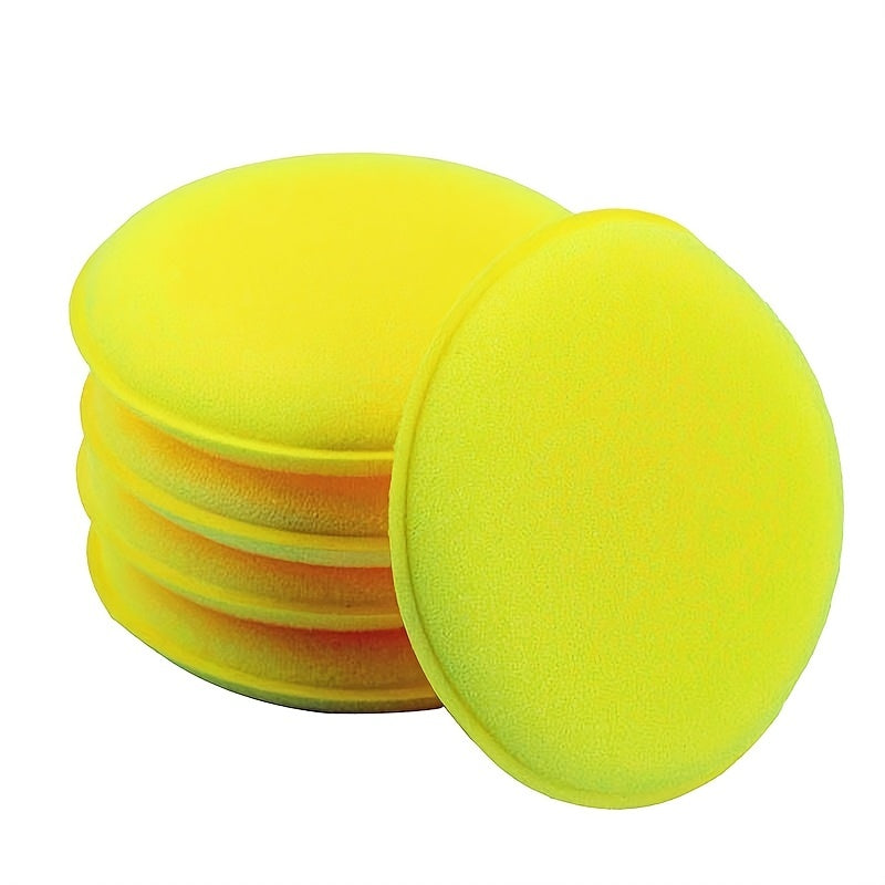 6pcs Car Round Waxing Polish Sponges High Density Foam Applicator Pads