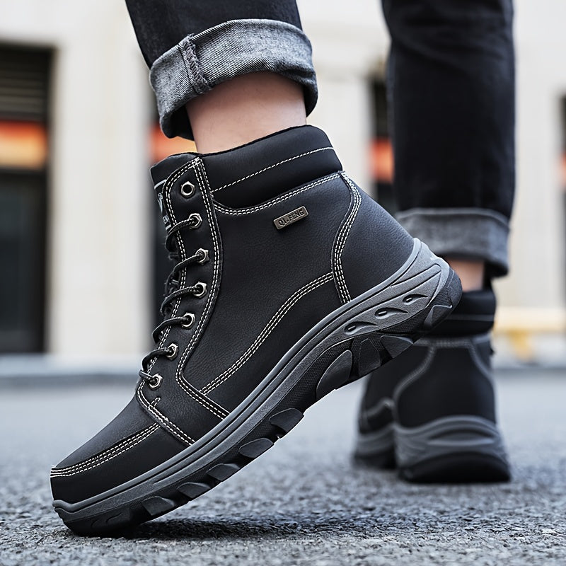 Men's Solid Hiking Shoes Non Slip Durable Sneakers Outdoor Activities