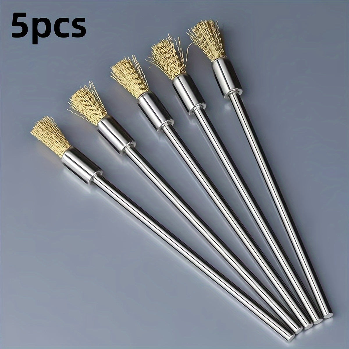 5pcs 3.94in Extended Steel Copper Wire Brush Pen Rust Paint Removal