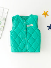 Kids Solid Alphabet Warm Vest Autumn And Winter