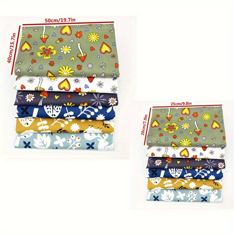 6pcs Cotton Plant Twill Bed Sheets Quilt Cover DIY Doll Patch