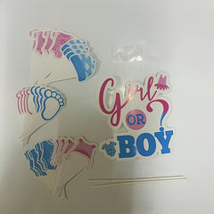 24pcs Gender Reveal Cake Insert Spiral Decoration Set