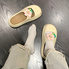 Women's Flower Decor Clogs Closed Toe Slip On Slide Shoes