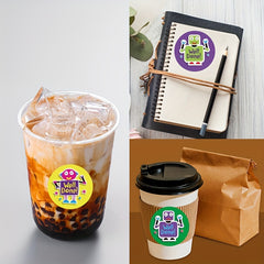 240pcs Cartoon Robot Stickers Paper Self-adhesive Reward Stickers for Students