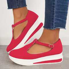 Women's T Strap Sandals Casual Platform Shoes