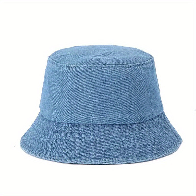Denim Bucket Hat Distressed Sunshade Basin Hat Unisex Fisherman Cap