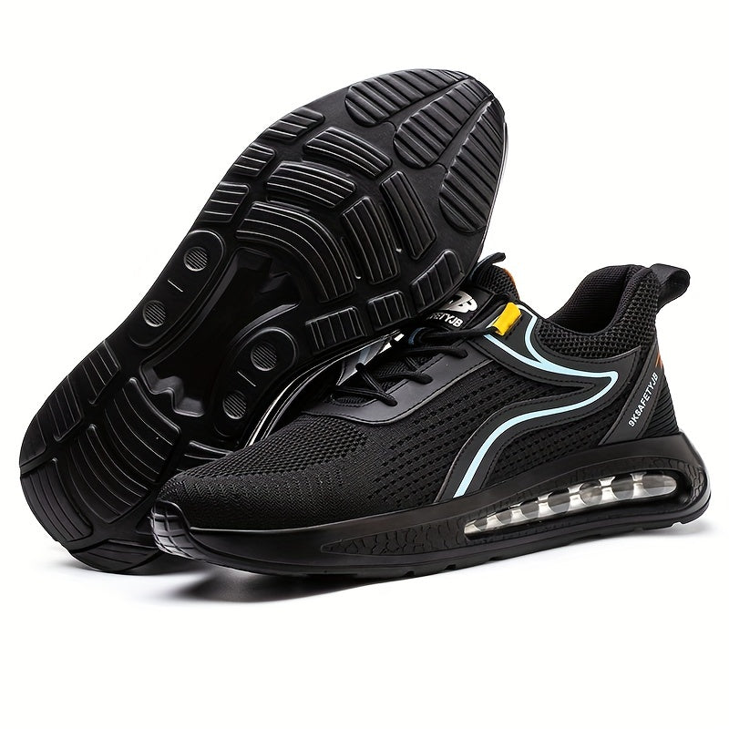 Men's Steel Toe Work Safety Shoes Breathable Knitted Non Slip Puncture Proof