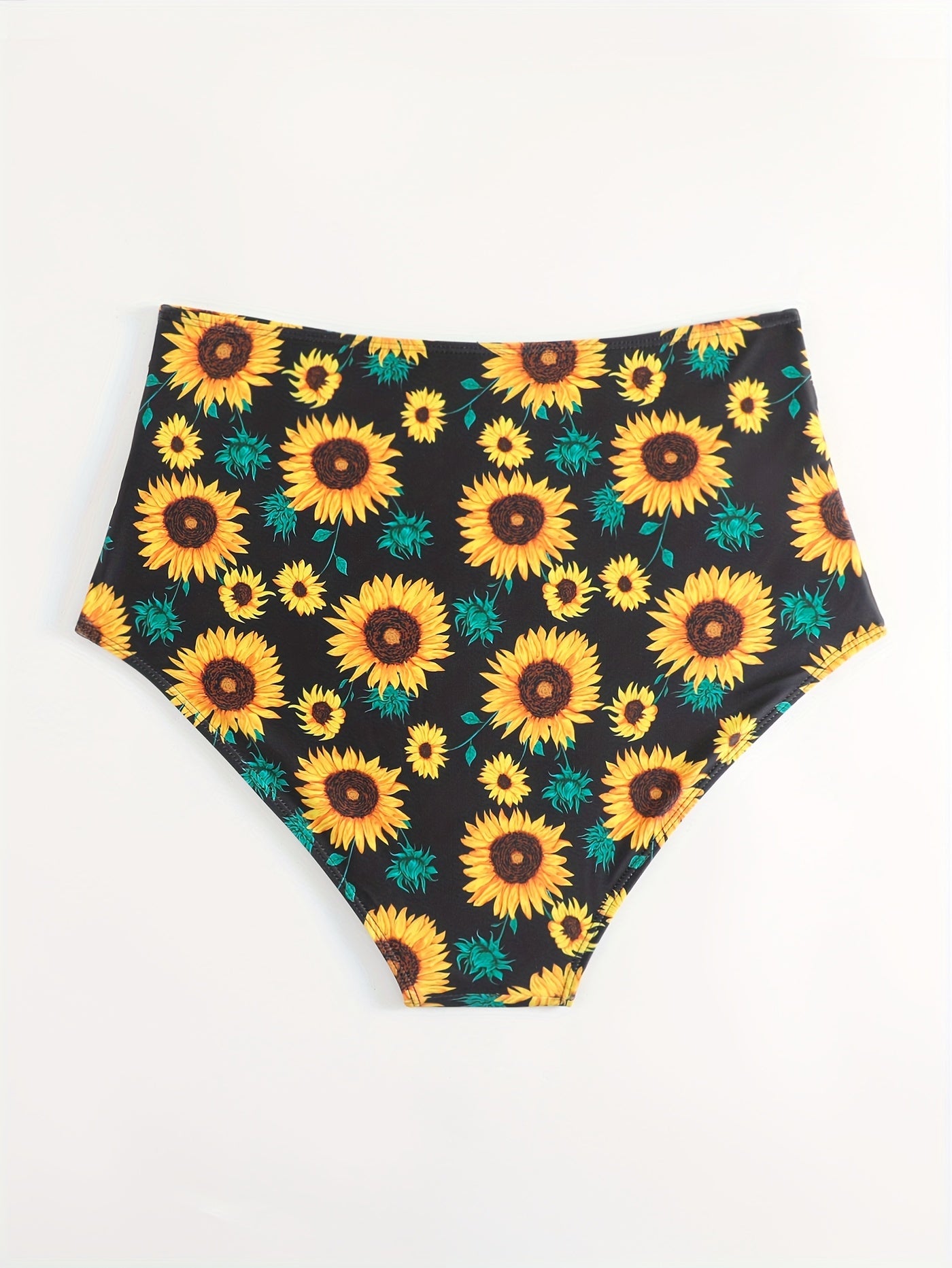 Sunflower Ruched High Waisted Bikini Bottoms