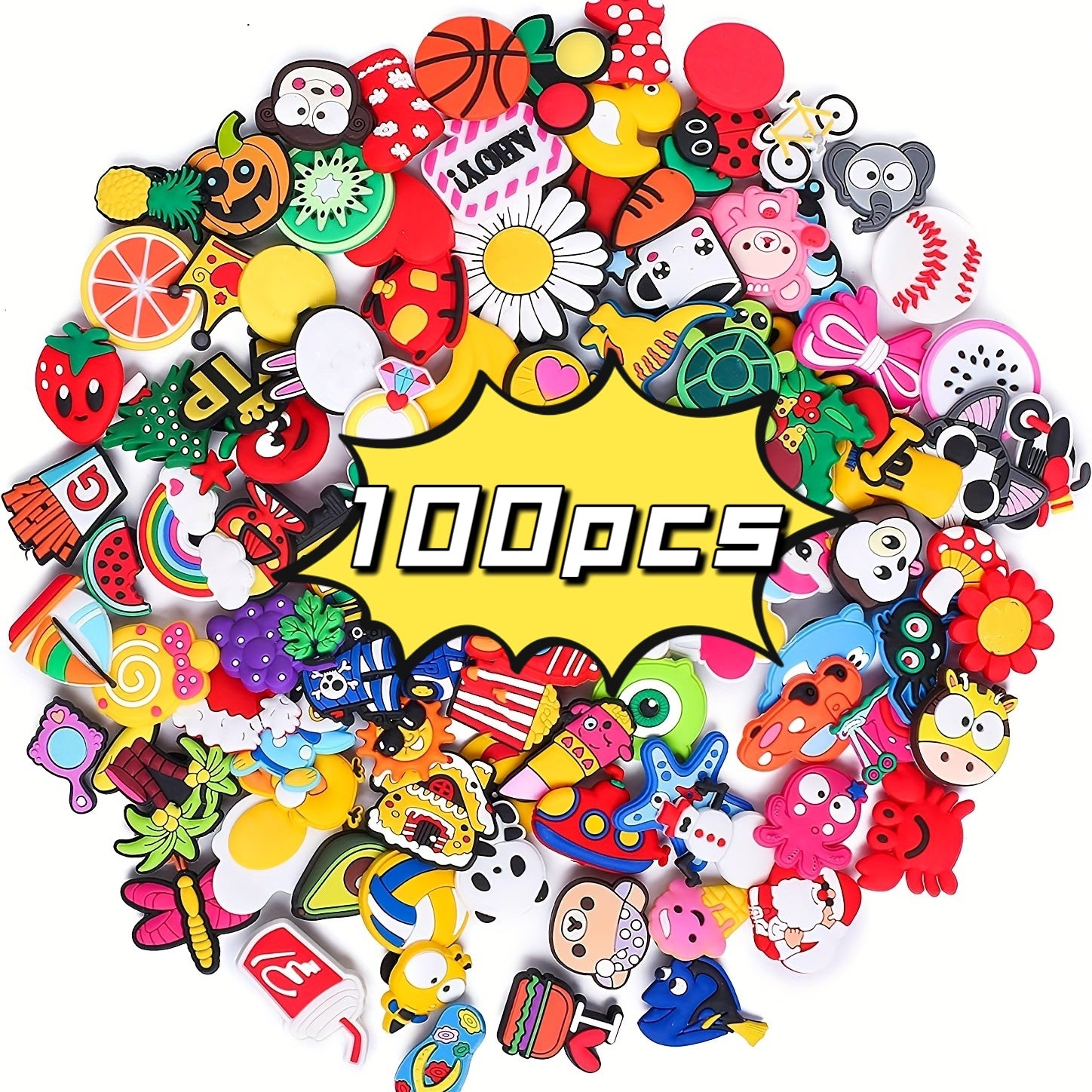 70 Pcs Random PVC Shoe Charms Garden Shoes Wristband Bracelet Docreation