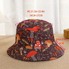 Mushroom Print Fisherman Hat for Sun Protection Outdoors