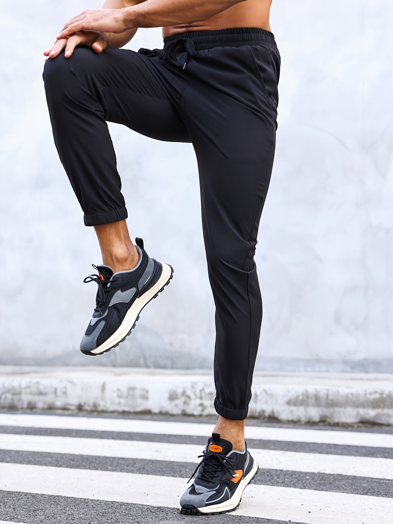 Men's Drawstring Joggers Sports Pants for Hiking Fitness