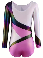 Stretchy Crew Neck Gymnastics Leotard Jumpsuit for Dance Sports