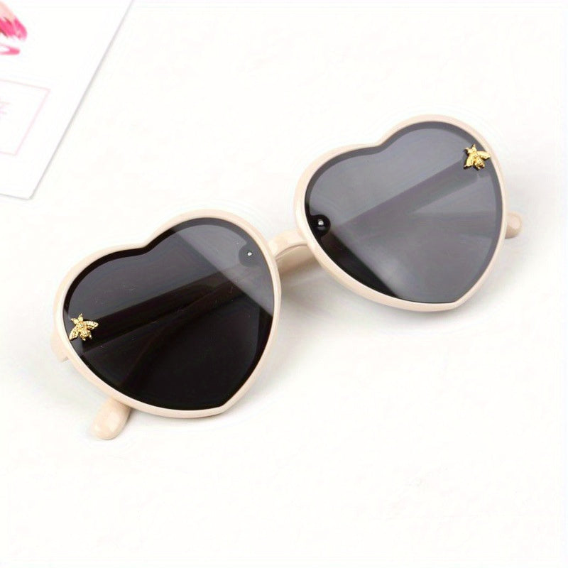 Kids Bee Heart Shaped Gradient Sunglasses for Party Dress Up