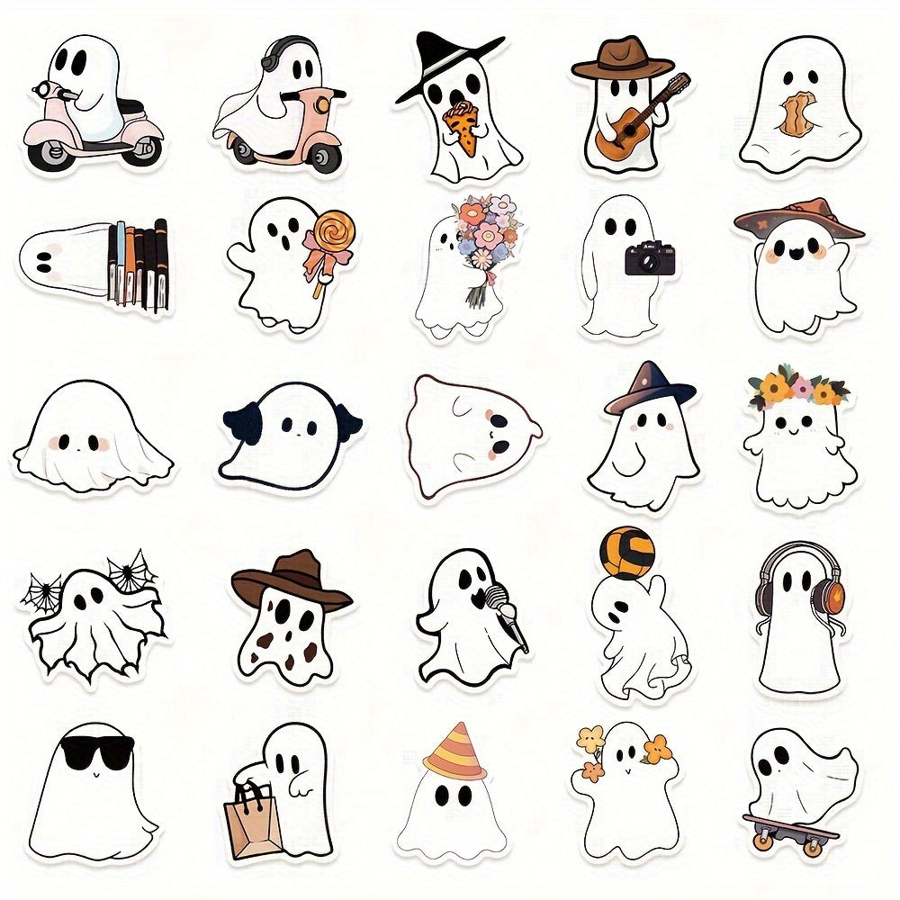 50pcs Small Ghost Stickers Waterproof for Car Guitar Skateboard Phone Laptop