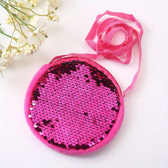 Girls Sequins Purse Crossbody Bag Mini Messenger Bag With Zipper