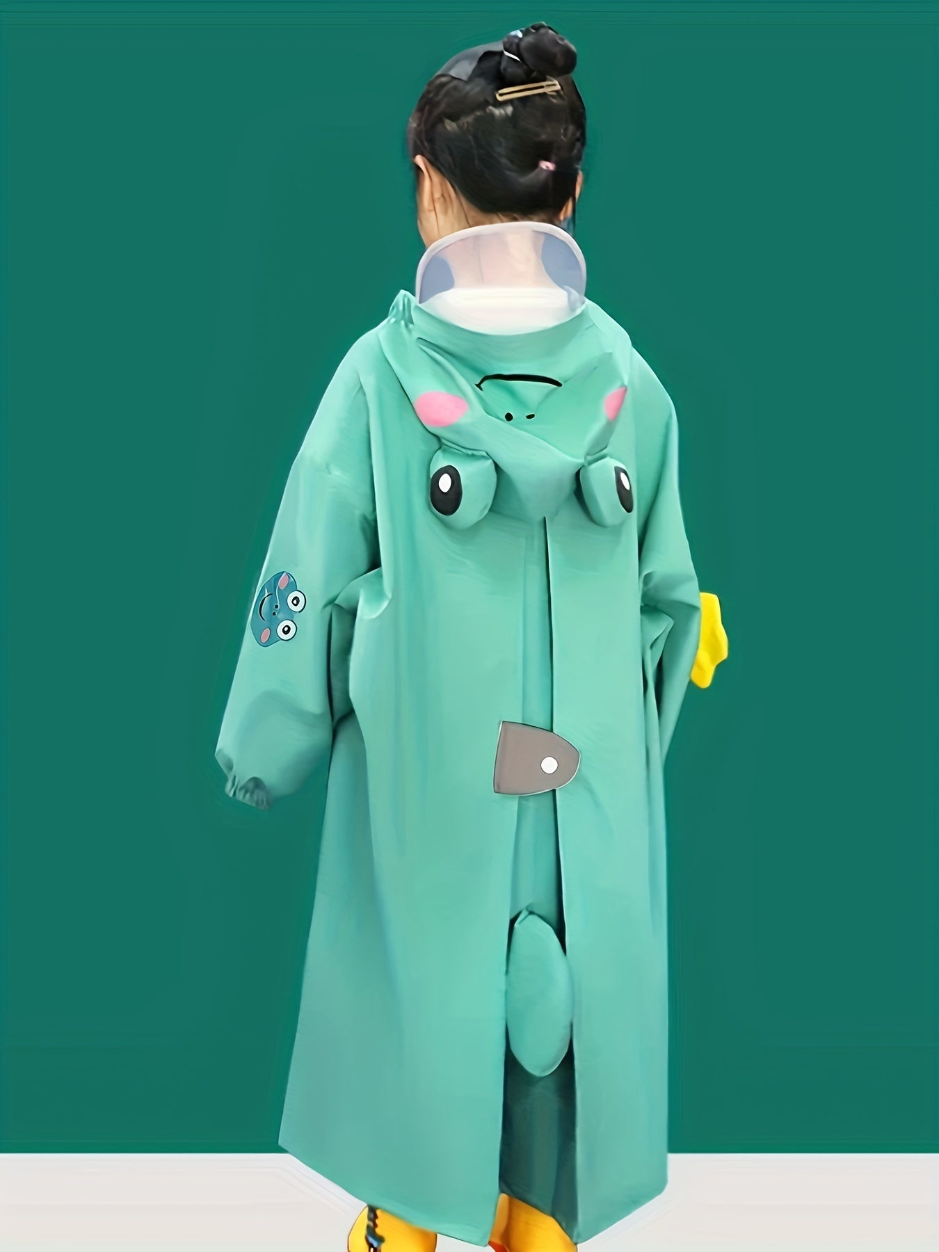 Kids Cartoon Frog Reusable Raincoat - Stay Dry and Stylish