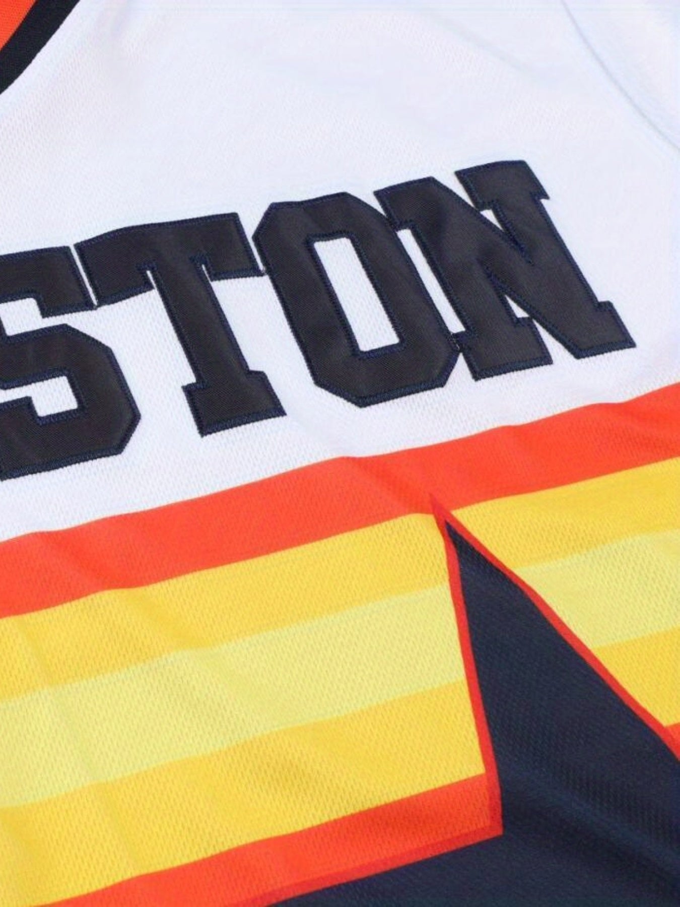 Men's HOUSTON 34 Embroidery Baseball Jersey Short Sleeve Shirt