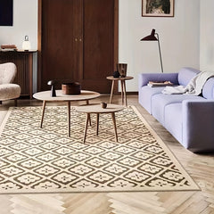 Soft Geometric Area Rug Non Slip Washable - Living Room Rug