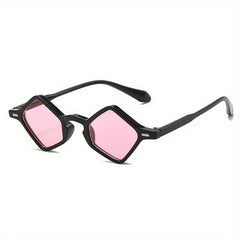 Geometric Frame Sunglasses Tinted Lens Rivet Eyewear