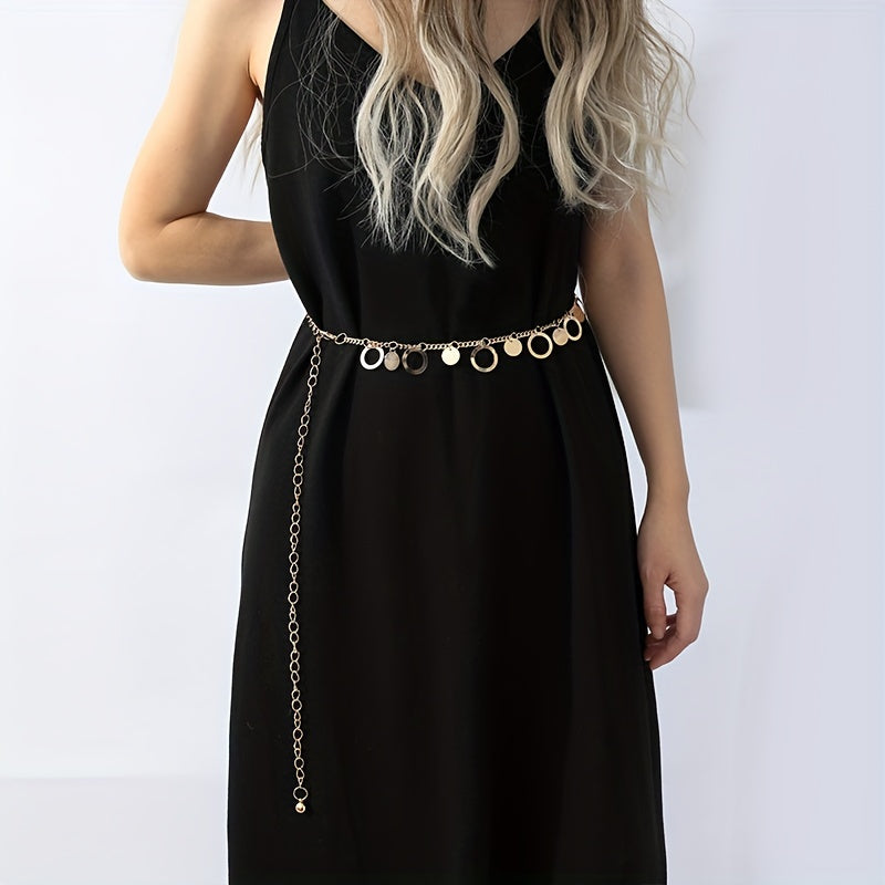 Geometric Hollow Waistband Tassel Waist Chain