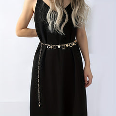 Geometric Hollow Waistband Tassel Waist Chain